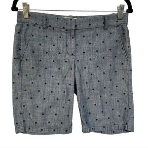 J. Crew 100% Cotton Polkadot Bermuda Shorts Preppy Golf Boat Shorts Lightweight